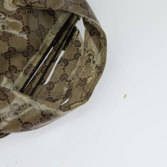 GUCCI GG Crystal Hand Bag Coated Canvas Brown Gold - Picture 7 of 12